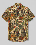SKELETON SKULL QUEEN VINTAGE BUTTON-DOWN COLLAR SHIRT - TLHN3006263