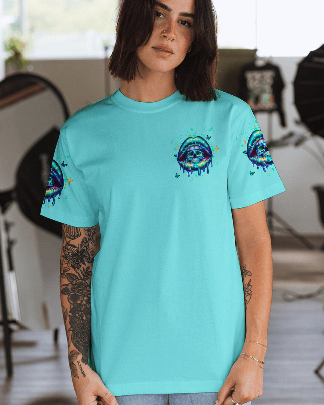 THE GOOD GIRL IN ME MESSY BUN SKULL  ALL OVER PRINT -  TLTW0303263