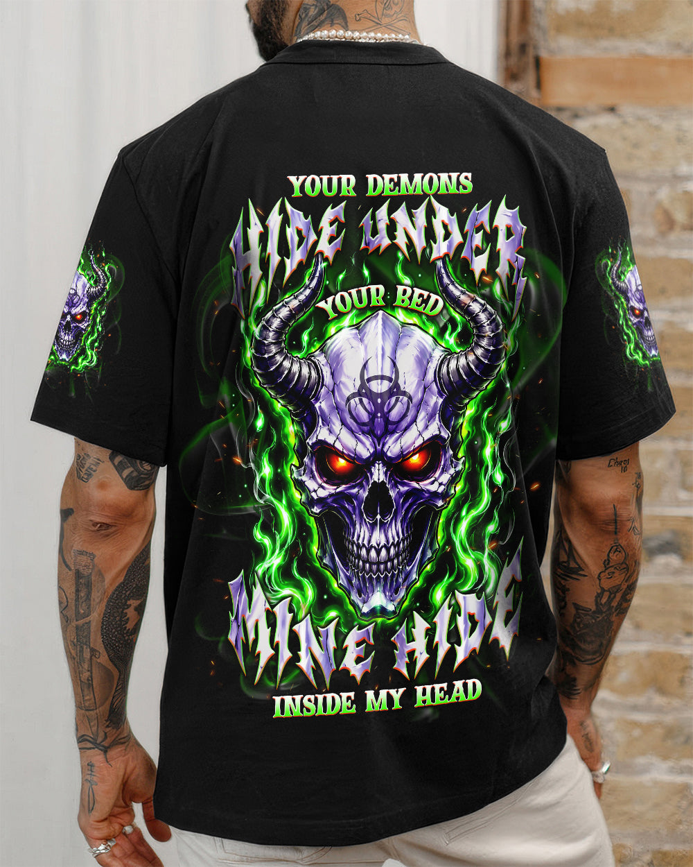 YOUR DEMONS HIDE UNDER YOUR BED SKULL ALL OVER PRINT - TLNT2005264
