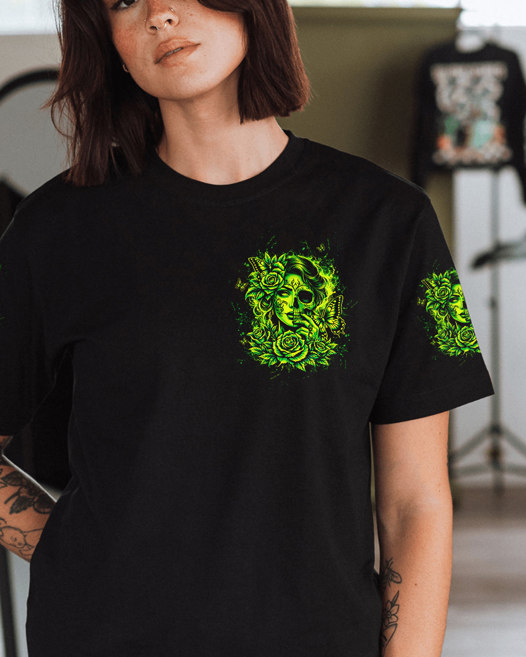 THE GOOD GIRL IN ME SKULL HALF FACE ALL OVER PRINT - TLTW0903262