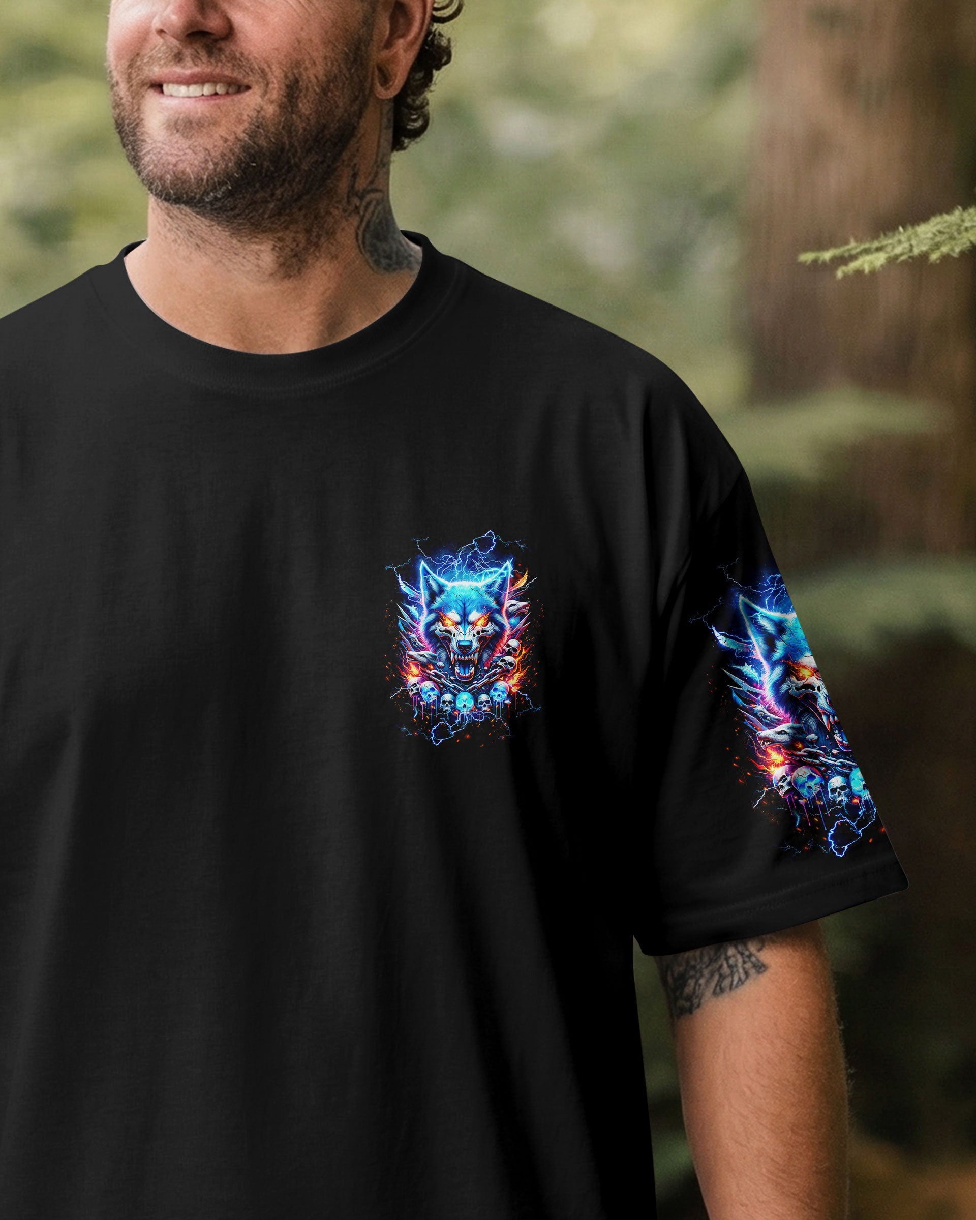 NEVER MISTAKE MY KINDNESS WOLF SKULL ALL OVER PRINT - TLTW1704263