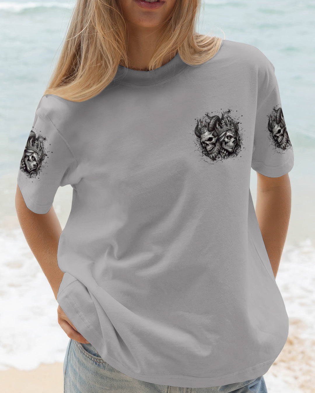 TILL DEATH DO US PART COUPLE SKULL ALL OVER PRINT - TLHN0403261