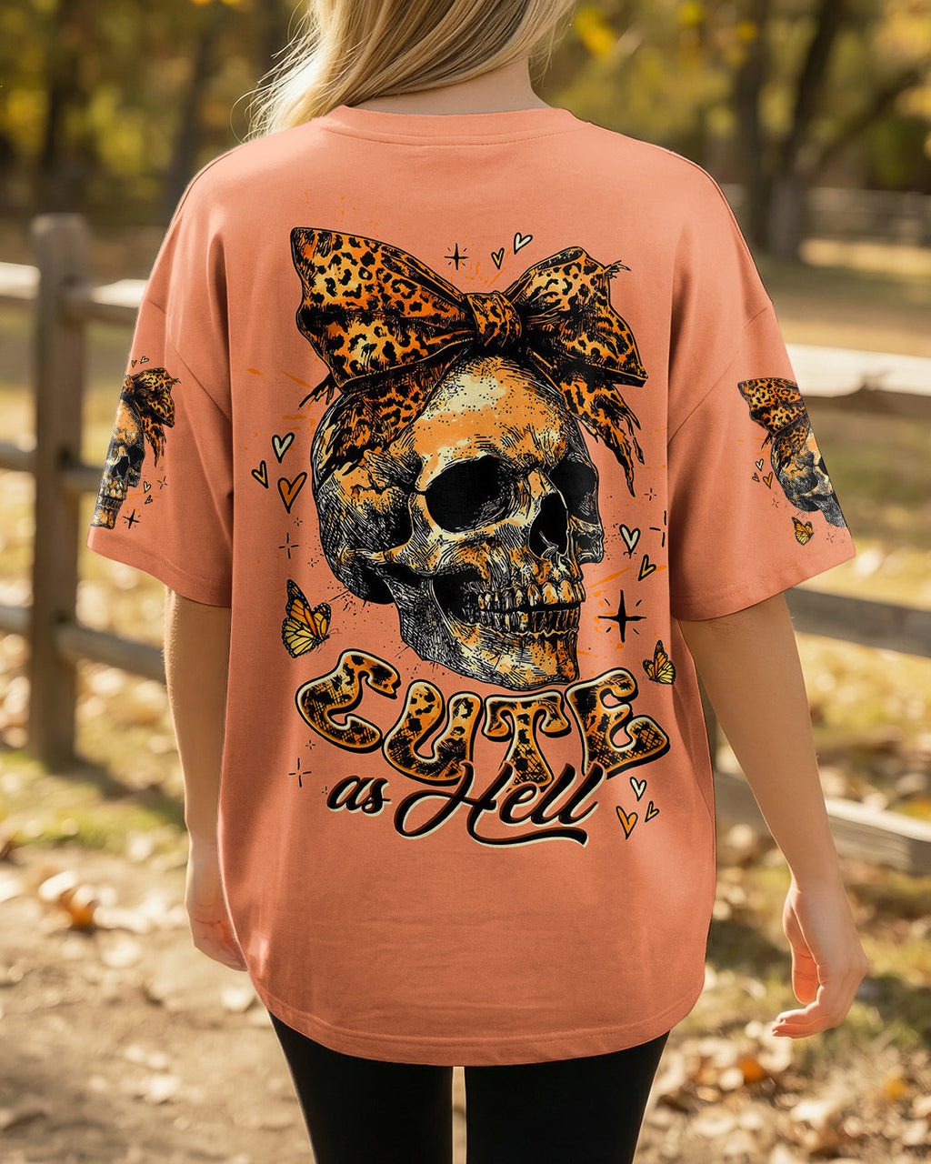 CUTE AS HELL MESSY BUN LEOPARD SKULL ALL OVER PRINT - TLTW3103262