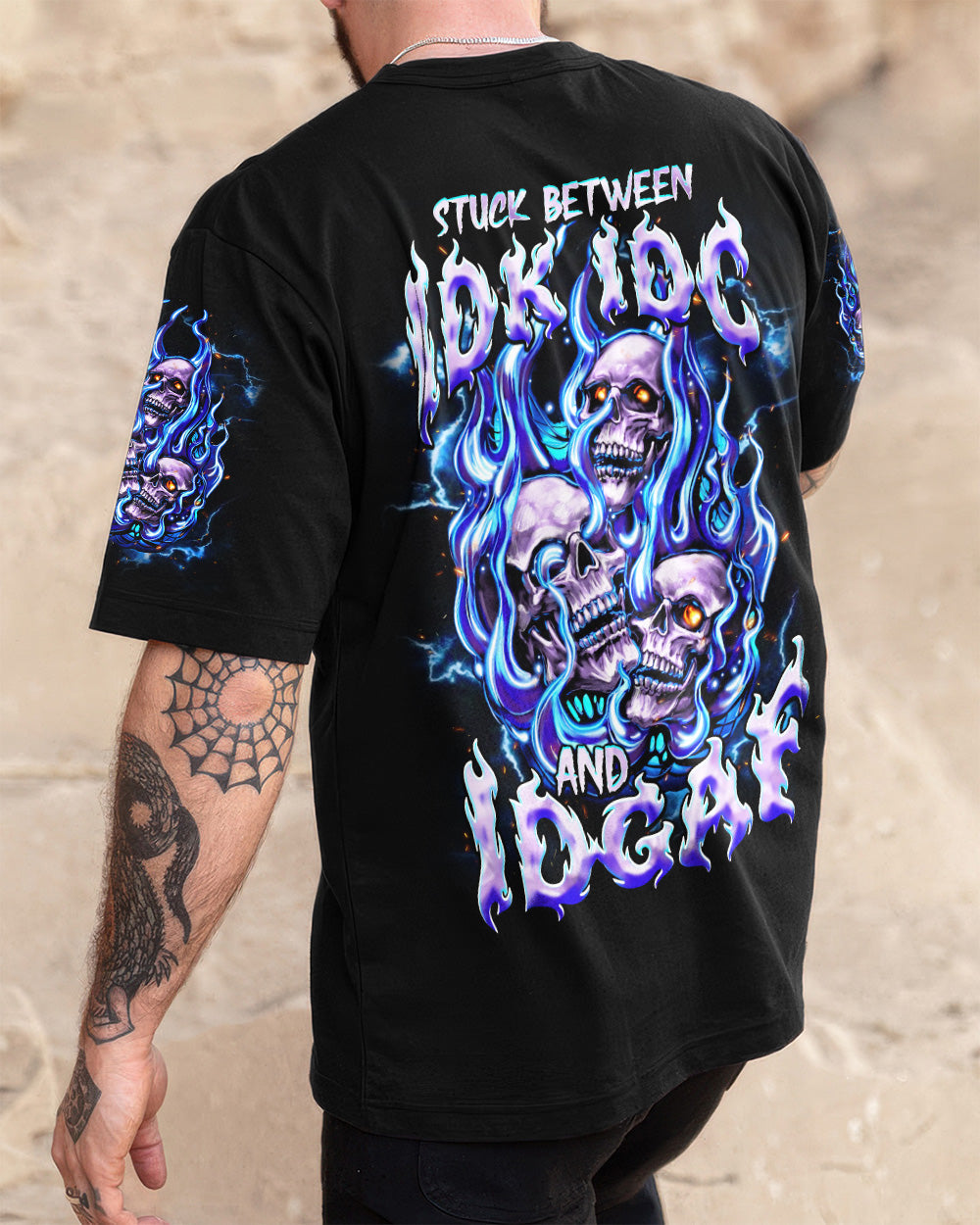 STUCK BETWEEN IDK IDC AND IDGAF SKULL ALL OVER PRINT - TLNT2105262