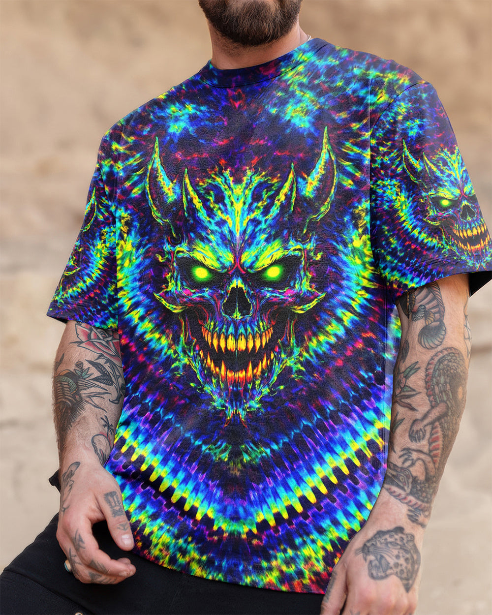 NEON ABYSS DEMON SKULL ALL OVER PRINT - YHLN2502261