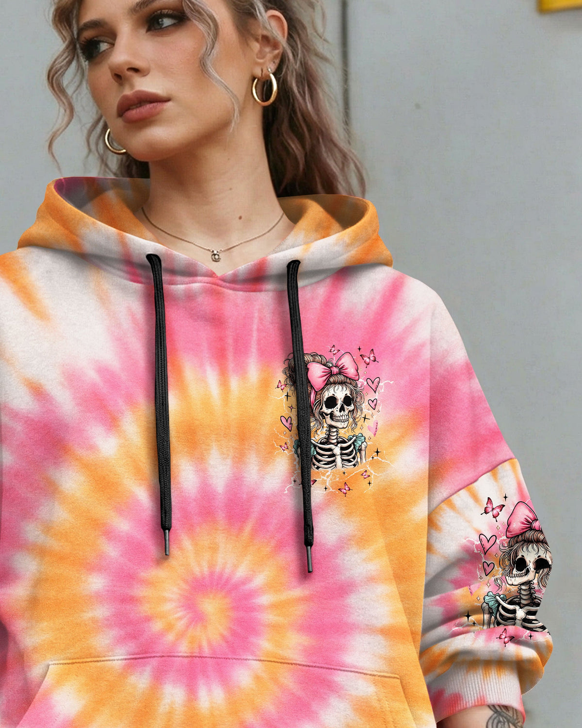 CUTE AS HELL MESSY BUN SKULL ALL OVER PRINT - TLNT1401262