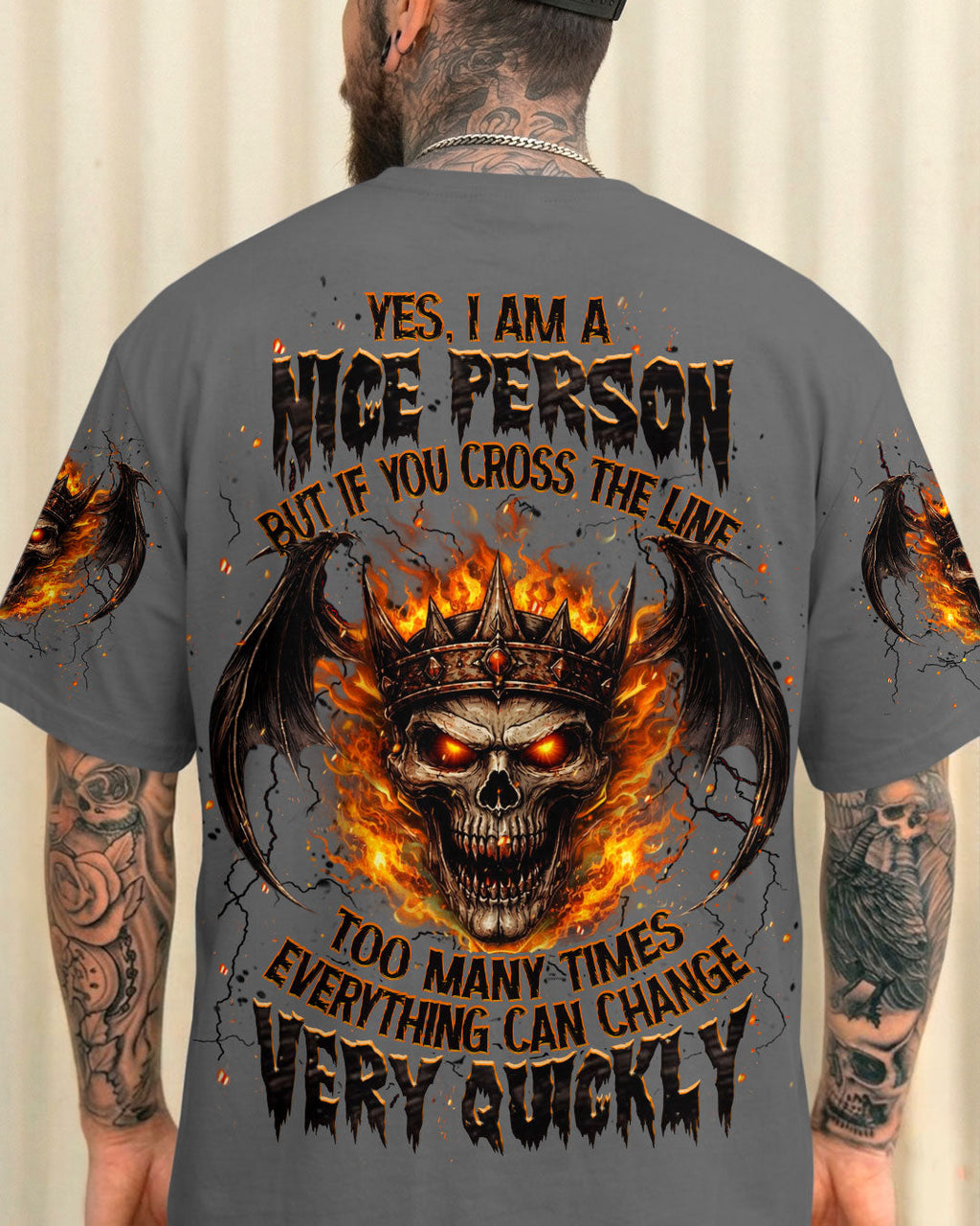 YES I'M A NICE PERSON SKULL WINGS ALL OVER PRINT - TLHN2703262