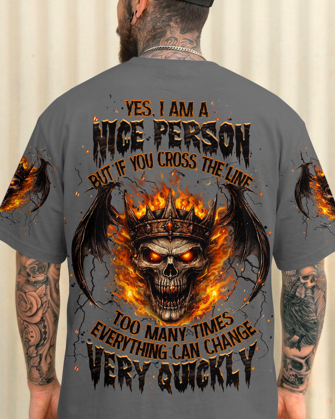 YES I'M A NICE PERSON SKULL WINGS ALL OVER PRINT - TLHN2703262