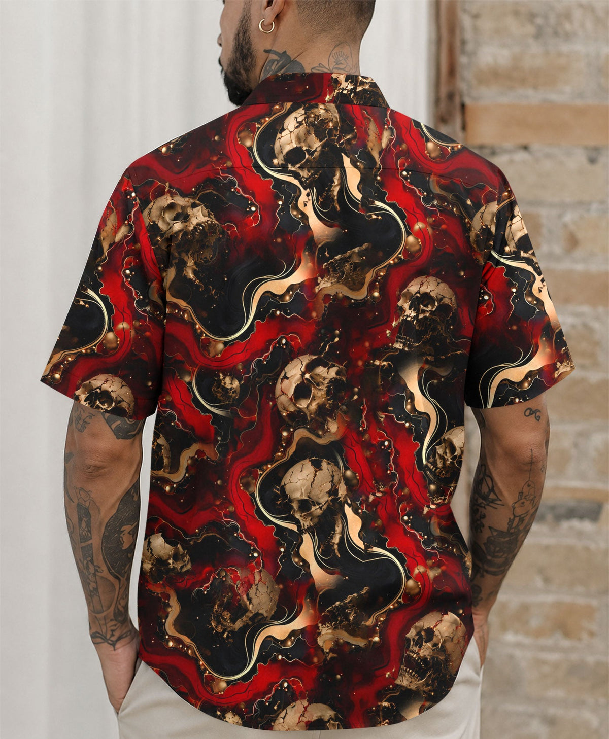 GOTHIC SKULL COLLAR SHIRT - TLHN0406261