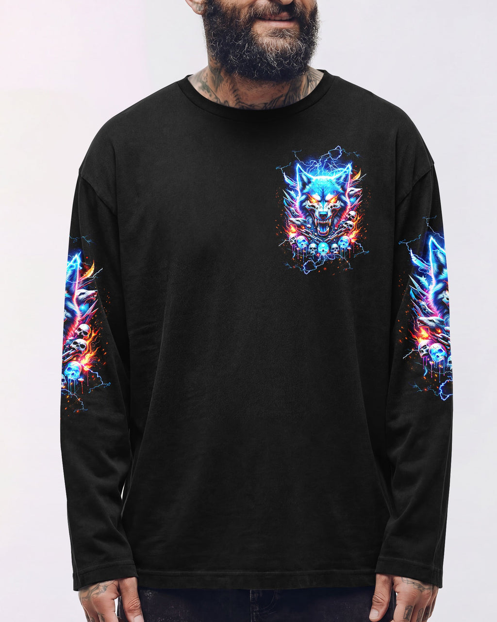 NEVER MISTAKE MY KINDNESS WOLF SKULL ALL OVER PRINT - TLTW1704263