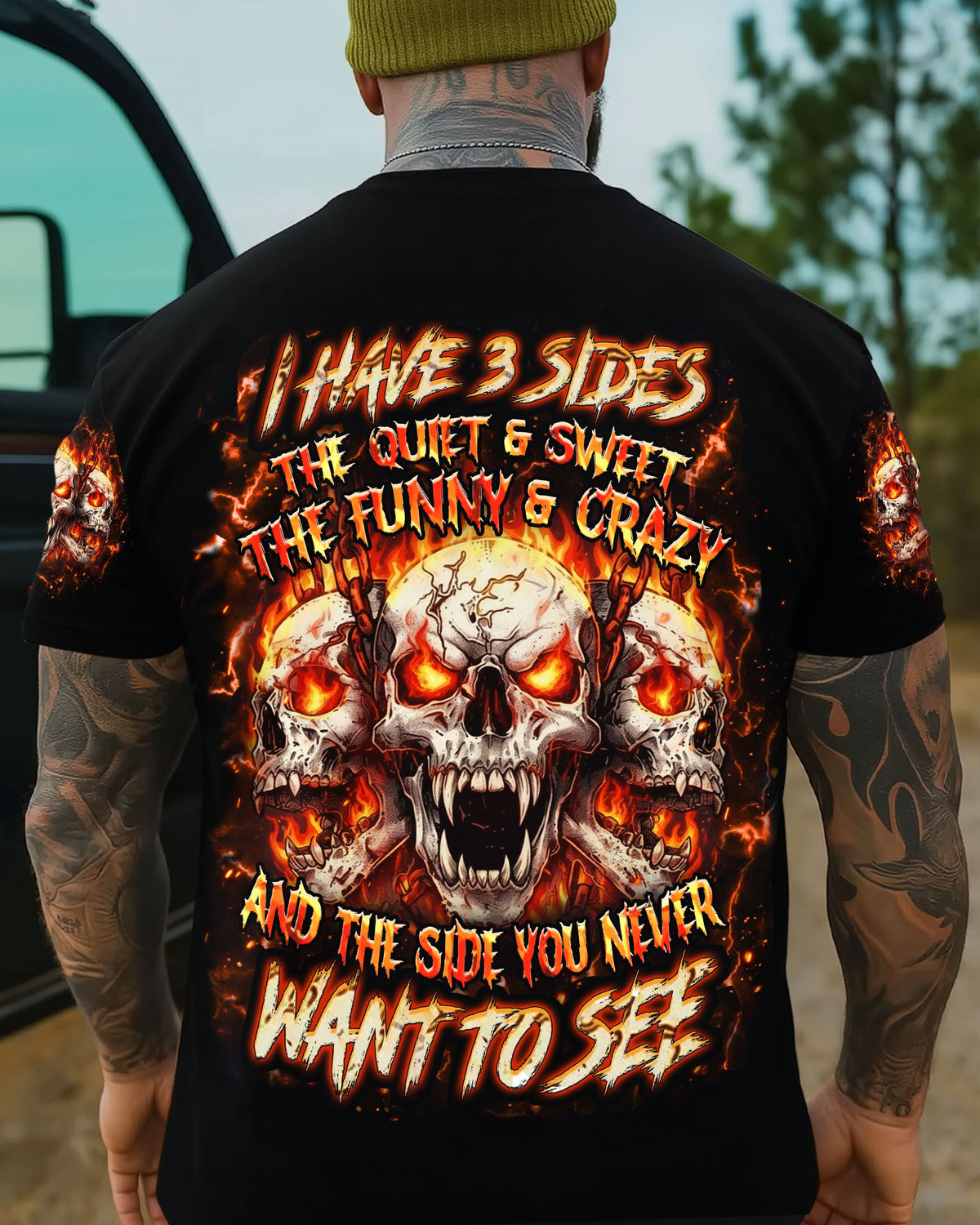 I HAVE 3 SIDES 3 SKULLS ALL OVER PRINT - YHHN0901263
