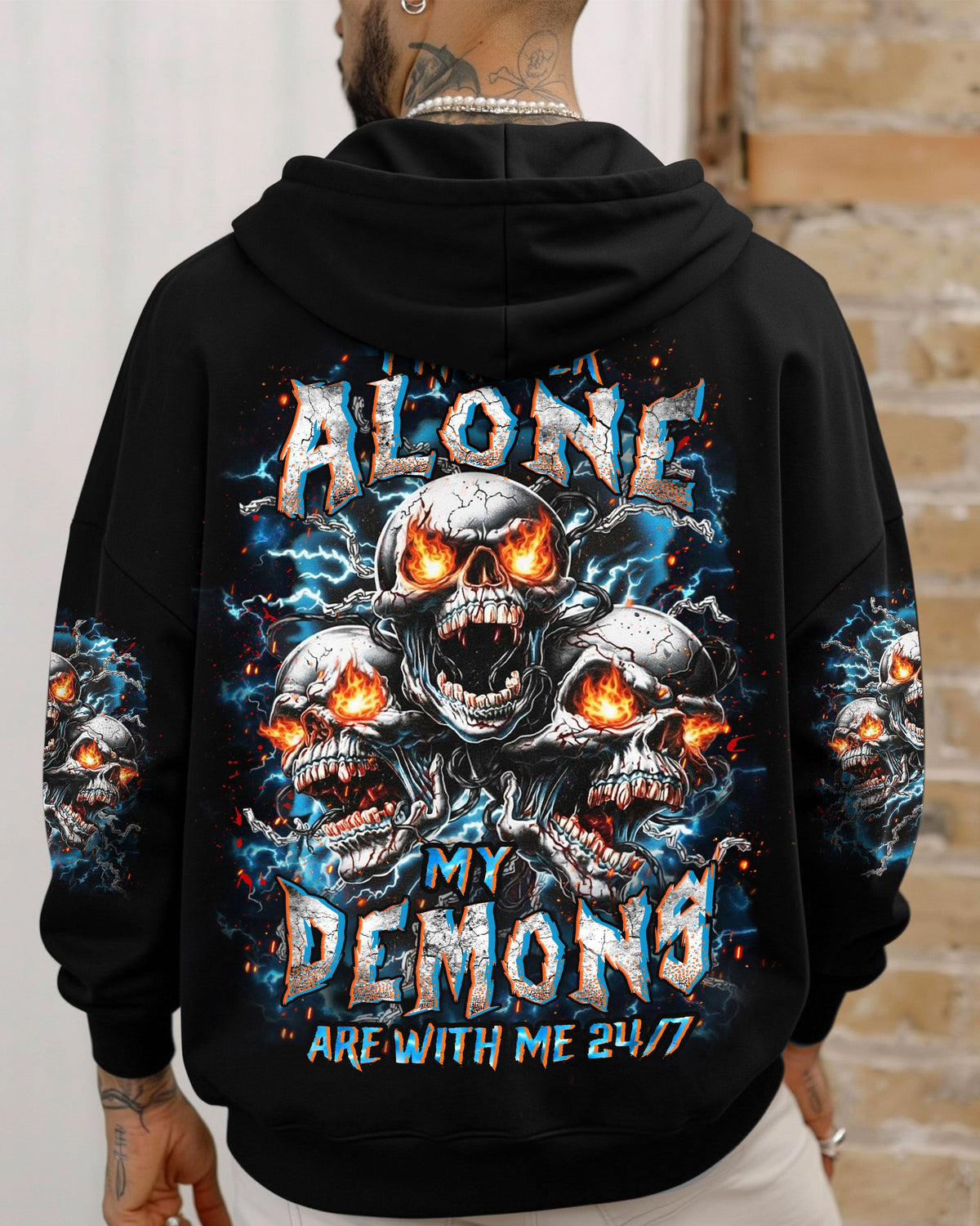 I'M NEVER ALONE SKULL DEMON ALL OVER PRINT - YHHN0801261