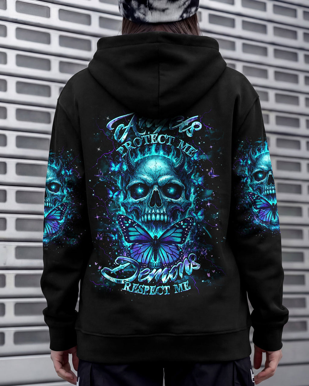 ANGELS PROTECT ME DEMONS RESPECT ME SKULL ALL OVER PRINT  - TLHG1103263