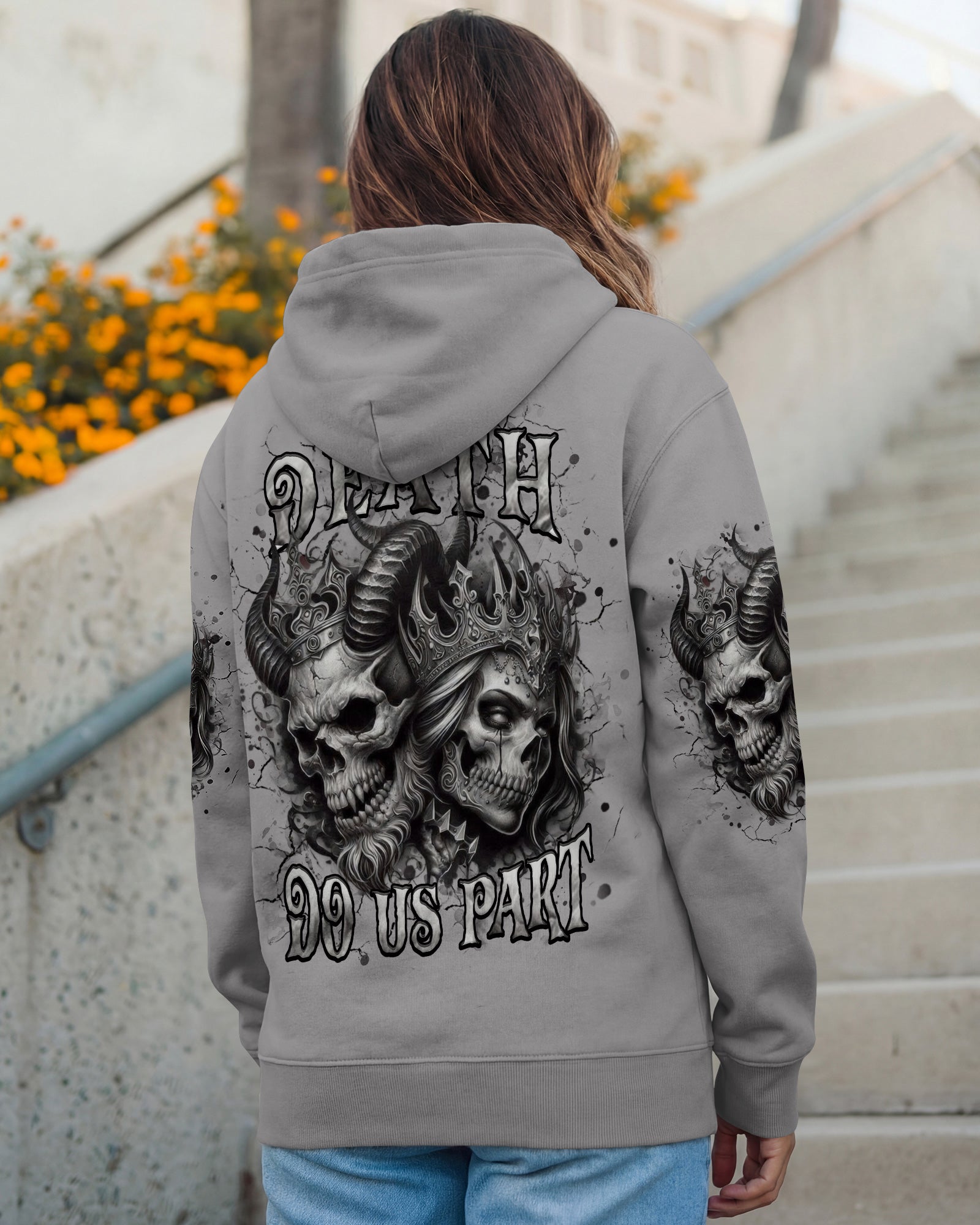 TILL DEATH DO US PART COUPLE SKULL ALL OVER PRINT - TLHN0403261