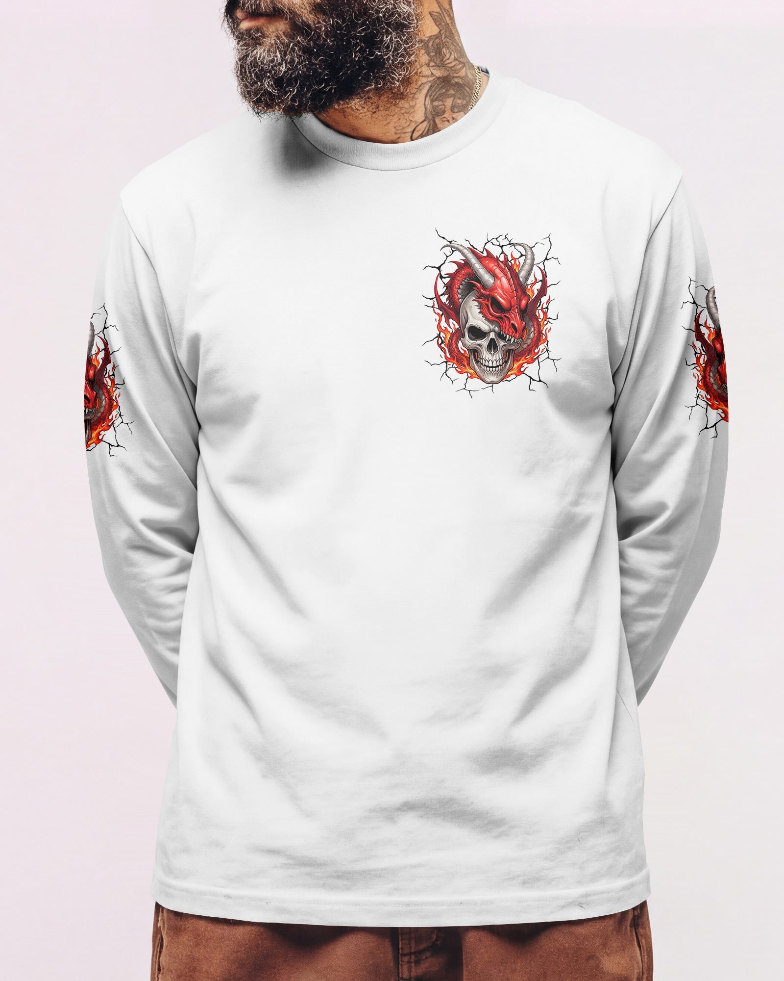 I'M NEVER ALONE MY DEMONS ARE WITH ME 24/7 DRAGON ALL OVER PRINT - TYLN1404261