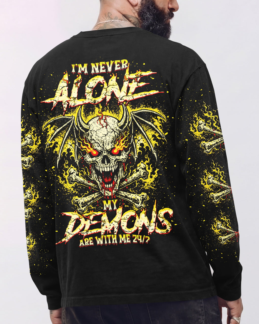I'M NEVER ALONE MY DEMONS ARE WITH ME 24/7 ALL OVER PRINT - TLNT2503261