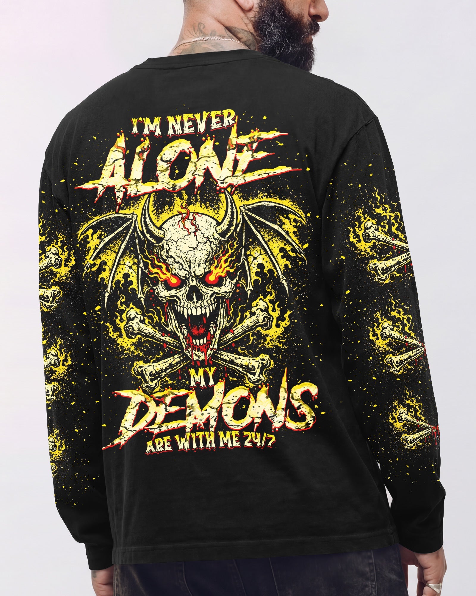 I'M NEVER ALONE MY DEMONS ARE WITH ME 24/7 ALL OVER PRINT - TLNT2503261
