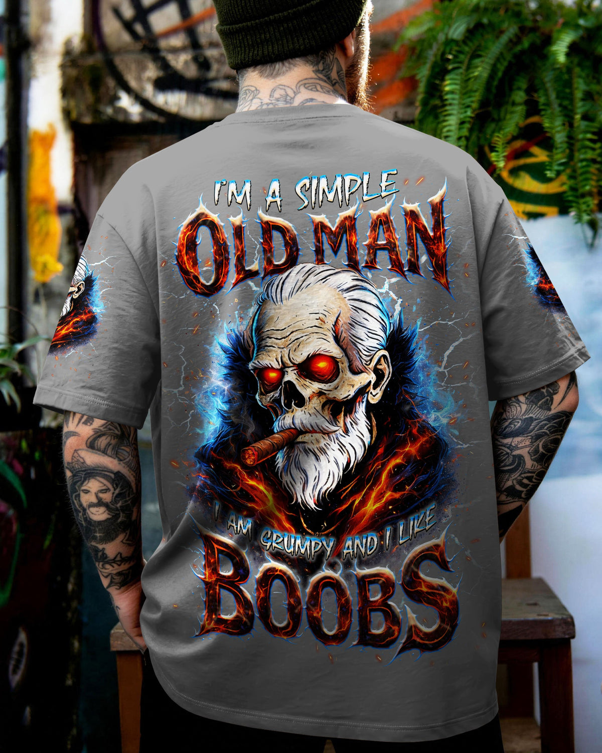I'M A SIMPLE OLD MAN SKULL ALL OVER PRINT - TLNT1604264