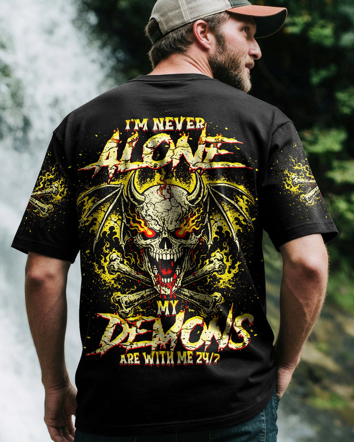 I'M NEVER ALONE MY DEMONS ARE WITH ME 24/7 ALL OVER PRINT - TLNT2503261