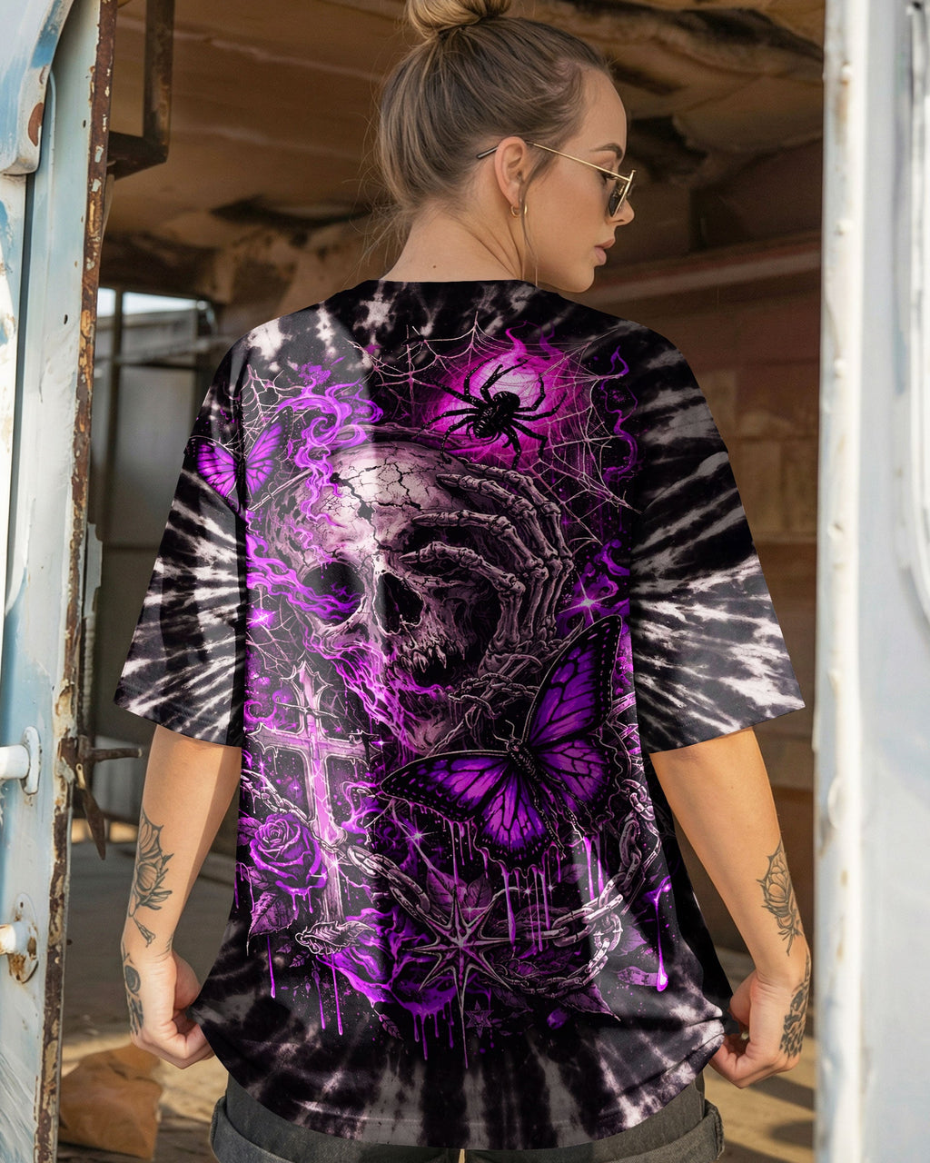 SKULL BUTTERFLY SWIRL  ALL OVER PRINT - TLNT0104261