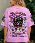 YOU DON'T LIKE ME MESSY BUN SKULL  ALL OVER PRINT  - TLNT1004261