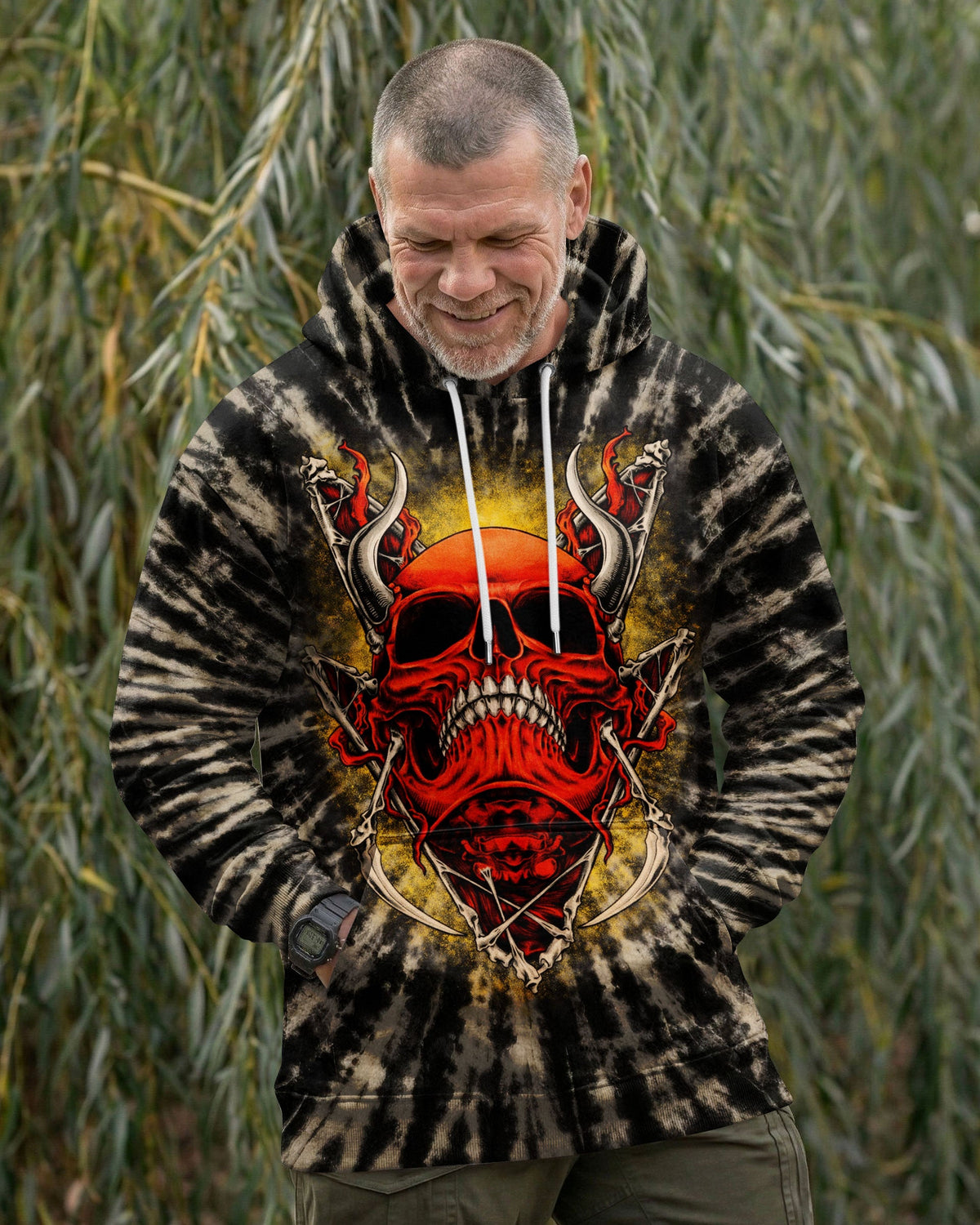 RED DEMON SKULL SWIRL ALL OVER PRINT  - TLTW0704261