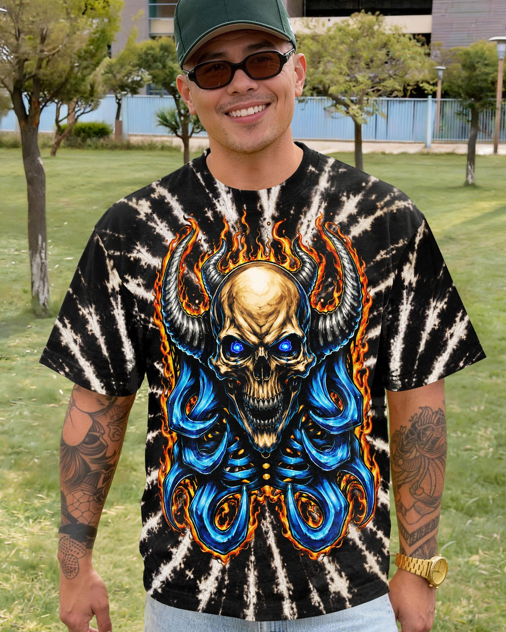 SKULL DEMON FLAMES  ALL OVER PRINT - TLNT2005262