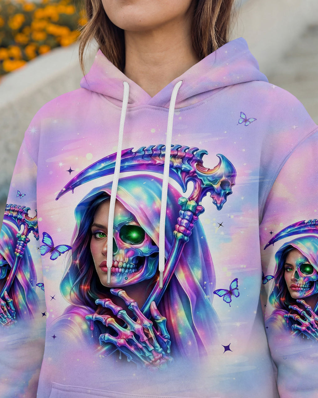 DON'T TRY TO FIGURE ME OUT SKULL LADY ALL OVER PRINT - TLHN0603262