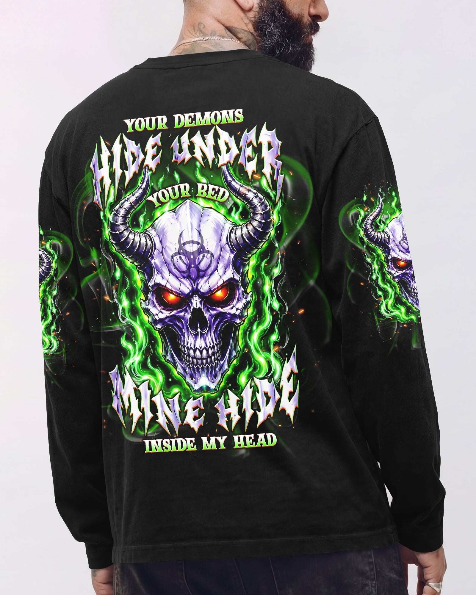YOUR DEMONS HIDE UNDER YOUR BED SKULL ALL OVER PRINT - TLNT2005264