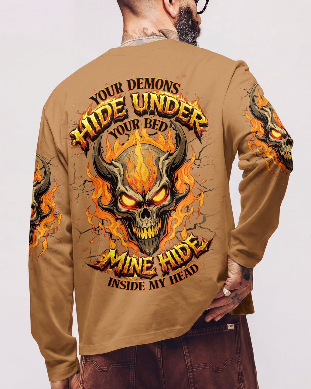 YOUR DEMONS HIDE UNDER YOUR BED SKULL DEMON ALL OVER PRINT - TLNT0603262