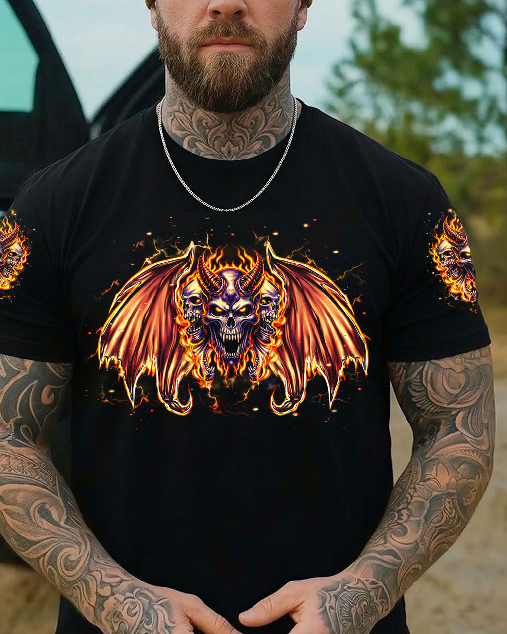 I'M NEVER ALONE MY DEMONS ARE WITH ME 24/7 ALL OVER PRINT  - TLHN1103263