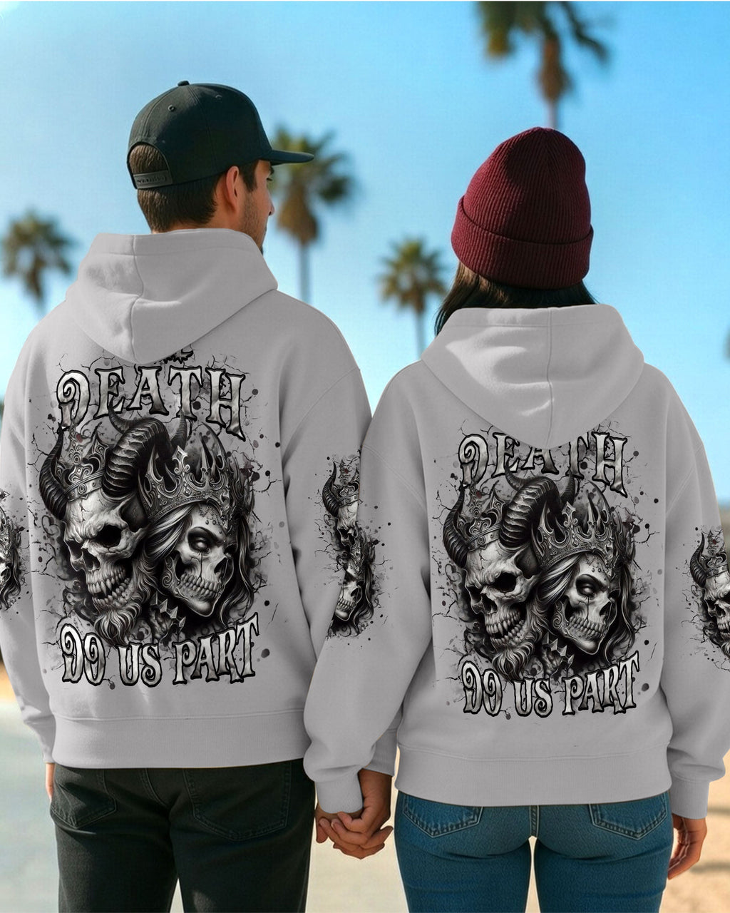 TILL DEATH DO US PART COUPLE SKULL ALL OVER PRINT - TLHN0403261