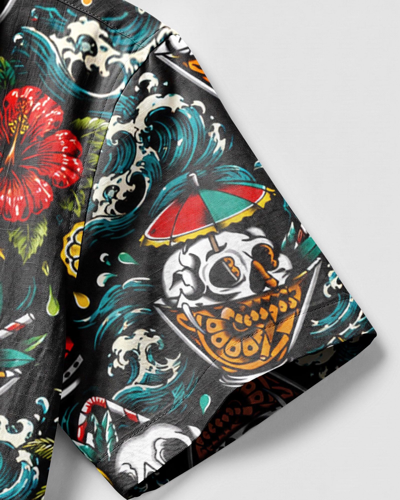 COCKTAIL SKULLS PATTERN CAMP SHIRT - TLHN0107263