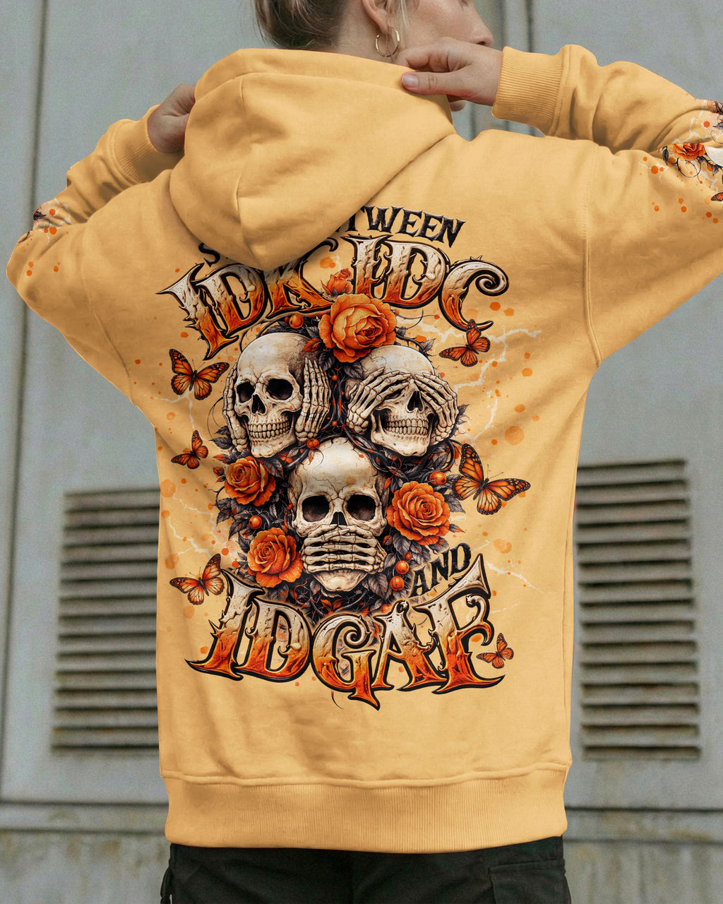 STUCK BETWEEN IDK IDC AND IDGAF SKULL ALL OVER PRINT   - TLNT3103262