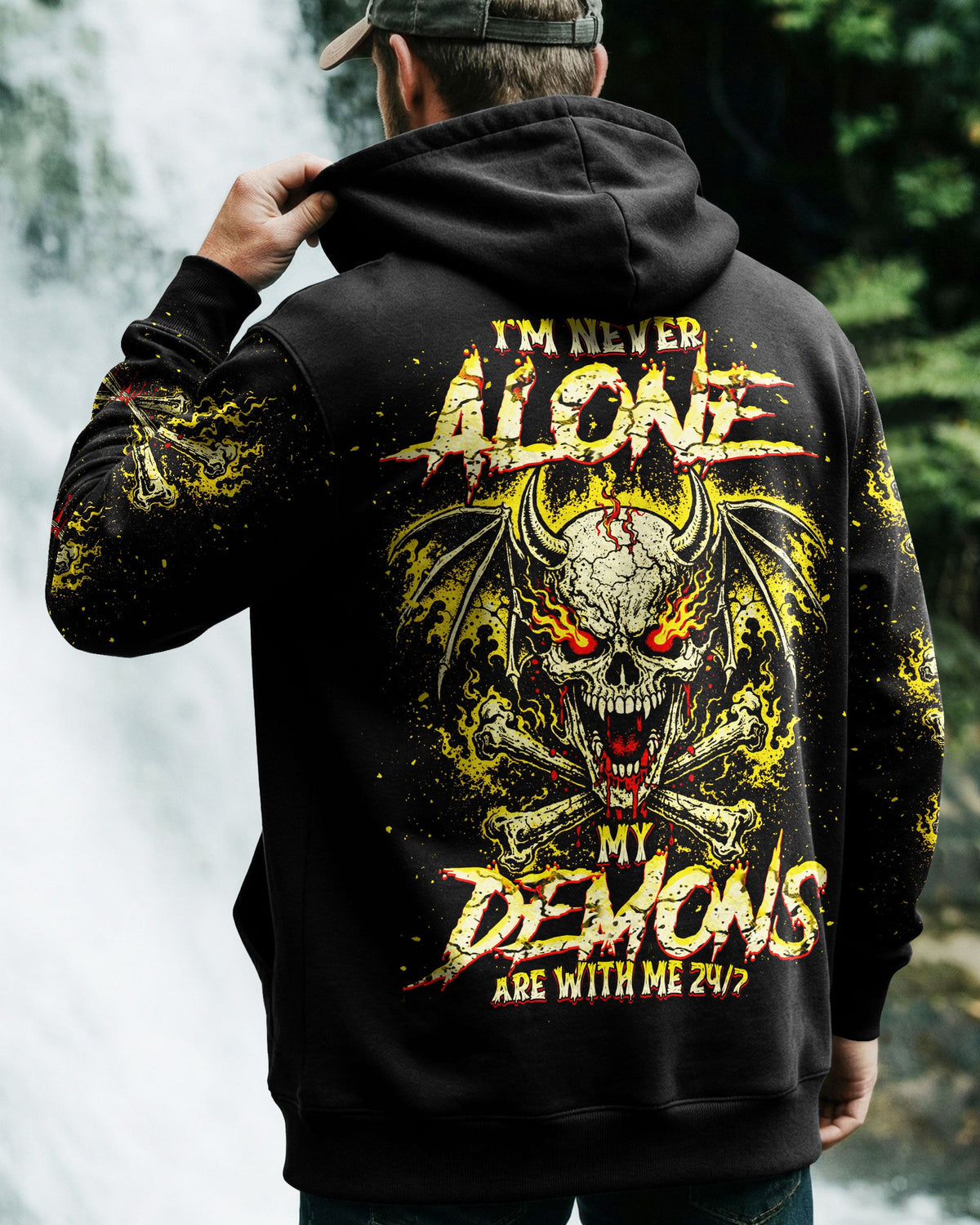 I'M NEVER ALONE MY DEMONS ARE WITH ME 24/7 ALL OVER PRINT - TLNT2503261