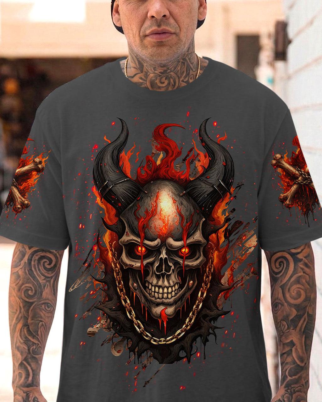 YOUR DEMONS HIDE UNDER YOUR BED SKULL DEMON ALL OVER PRINT - TLHN0804263