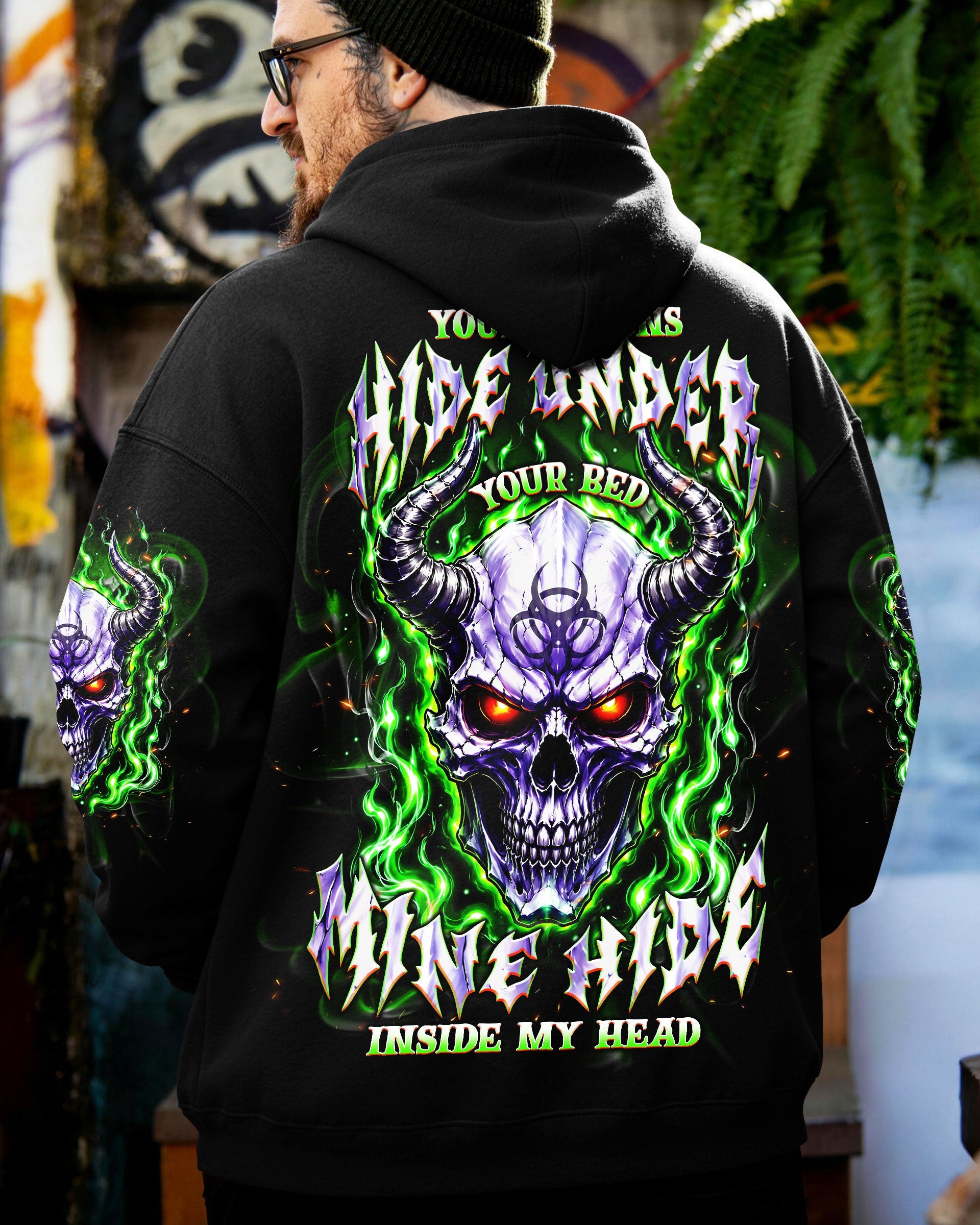 YOUR DEMONS HIDE UNDER YOUR BED SKULL ALL OVER PRINT - TLNT2005264