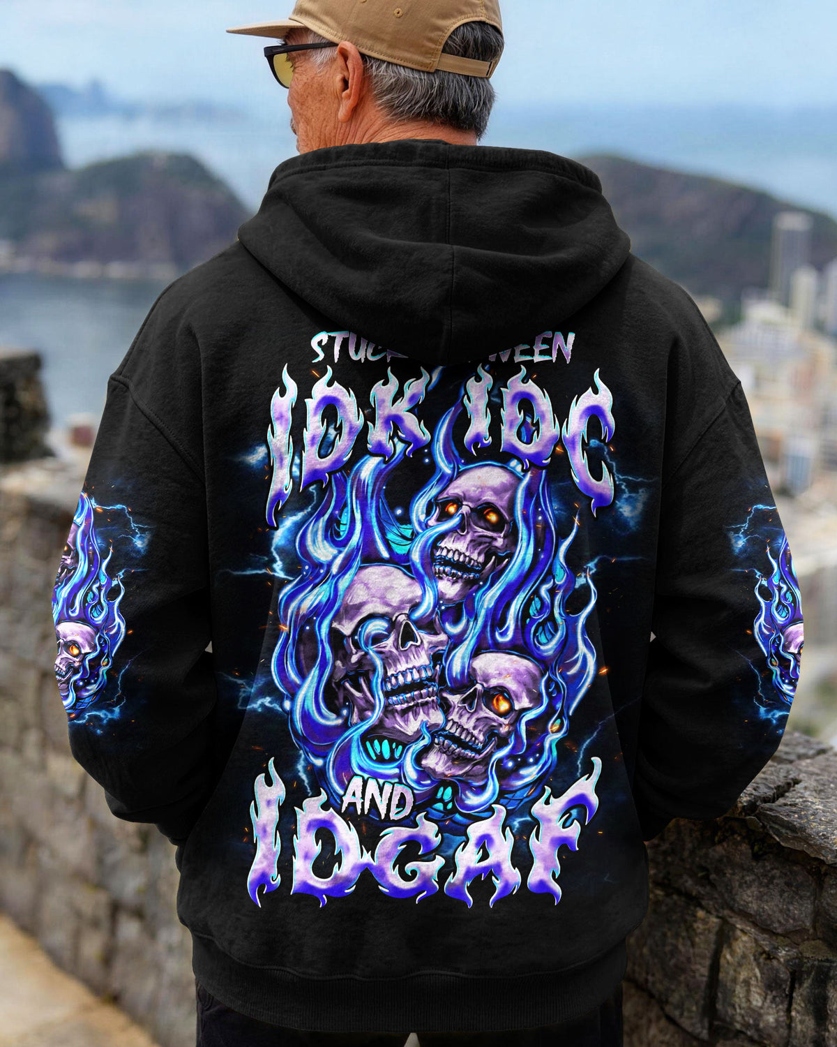 STUCK BETWEEN IDK IDC AND IDGAF SKULL ALL OVER PRINT - TLNT2105262