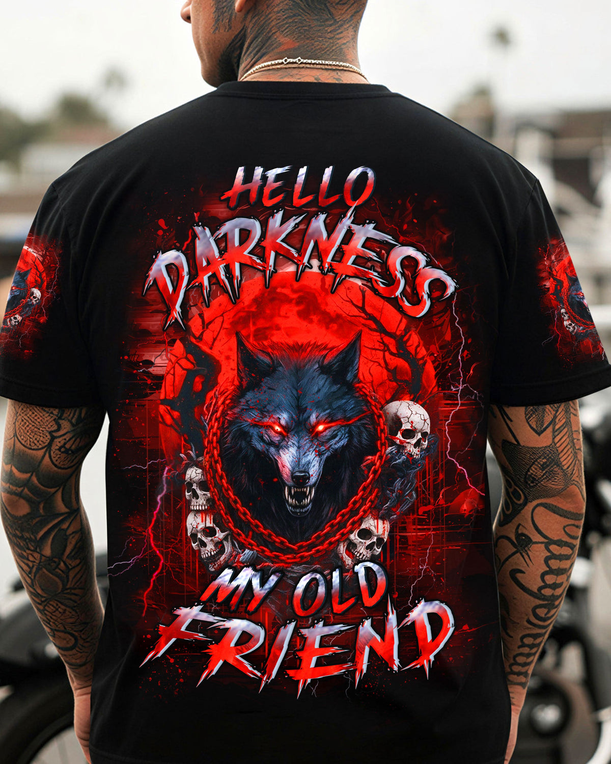 HELLO DARKNESS MY OLD FRIEND WOLF ALL OVER PRINT - YHHN2001261