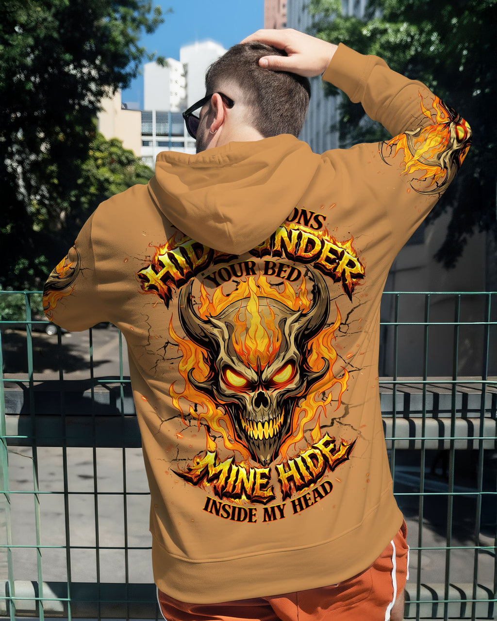 YOUR DEMONS HIDE UNDER YOUR BED SKULL DEMON ALL OVER PRINT - TLNT0603262