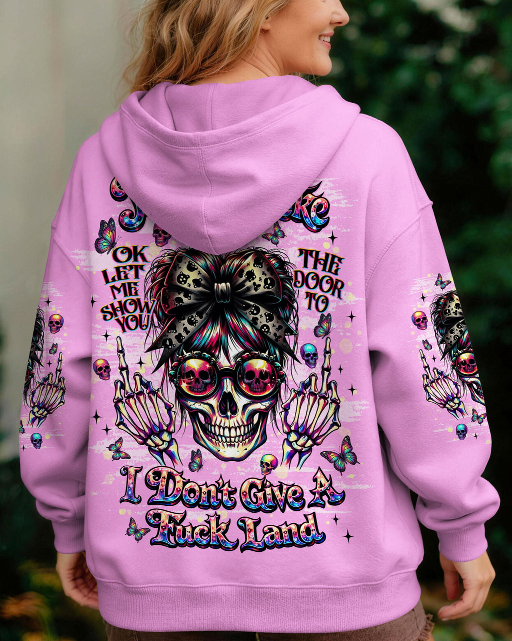 YOU DON'T LIKE ME MESSY BUN SKULL  ALL OVER PRINT  - TLNT1004261