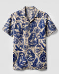 MYSTICAL GOTHIC SKULL TATTOOED  CAMP SHIRT - TLHN2906264
