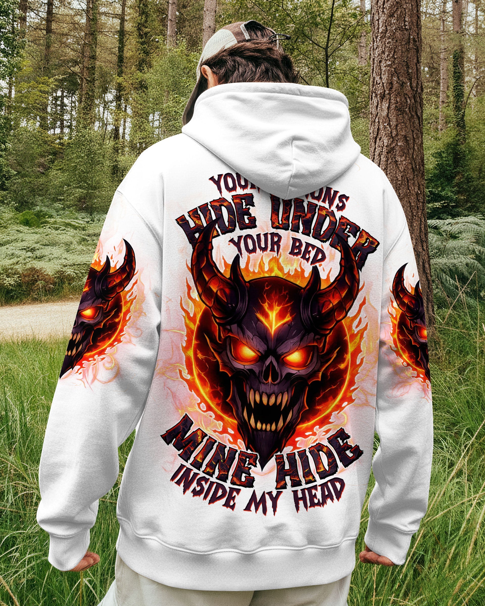 YOUR DEMONS HIDE UNDER YOUR BED DEVIL SKULL ALL OVER PRINT - TLTW0501262