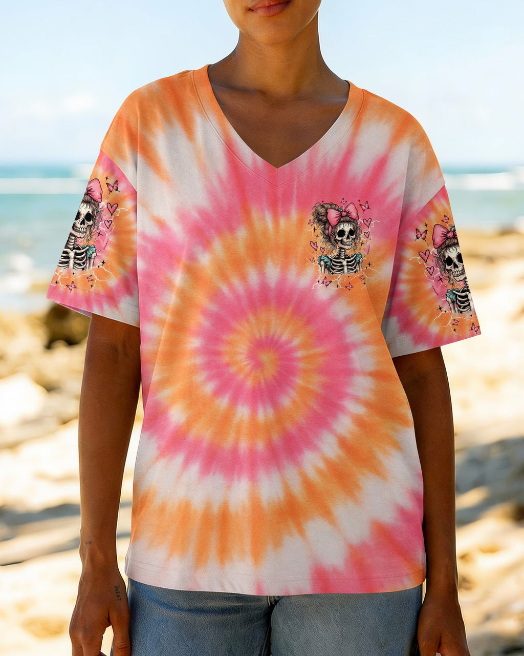 CUTE AS HELL MESSY BUN SKULL ALL OVER PRINT - TLNT1401262