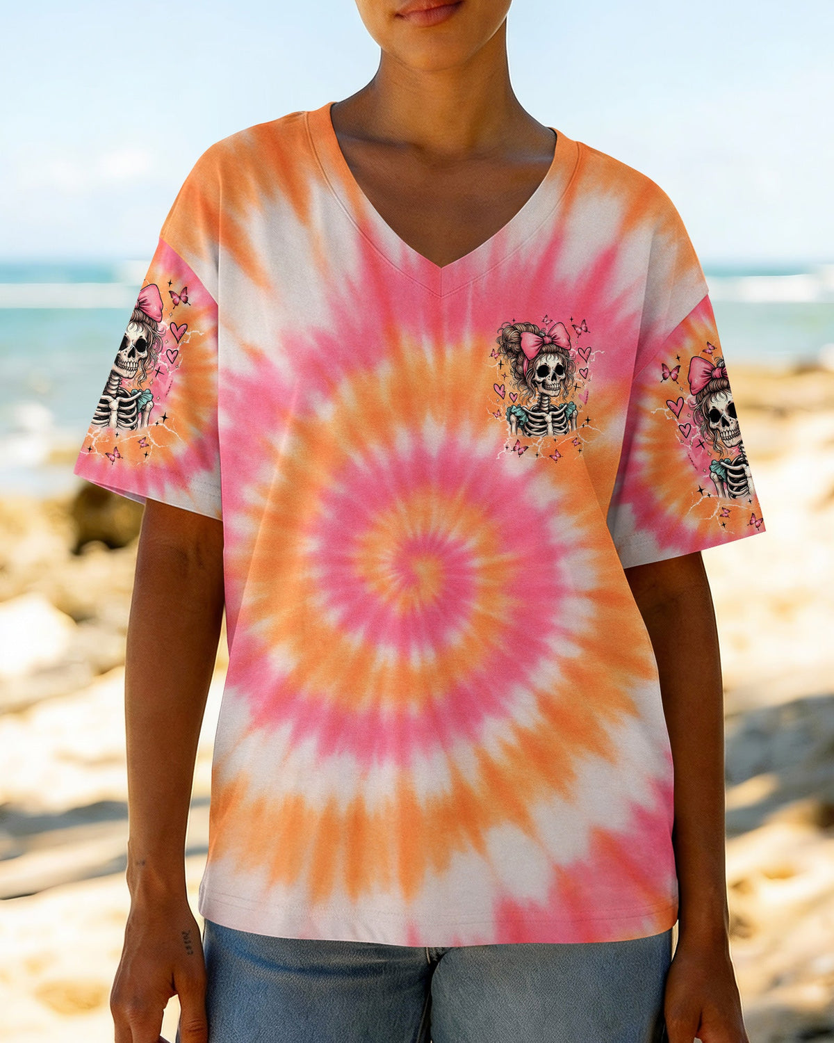 CUTE AS HELL MESSY BUN SKULL ALL OVER PRINT - TLNT1401262