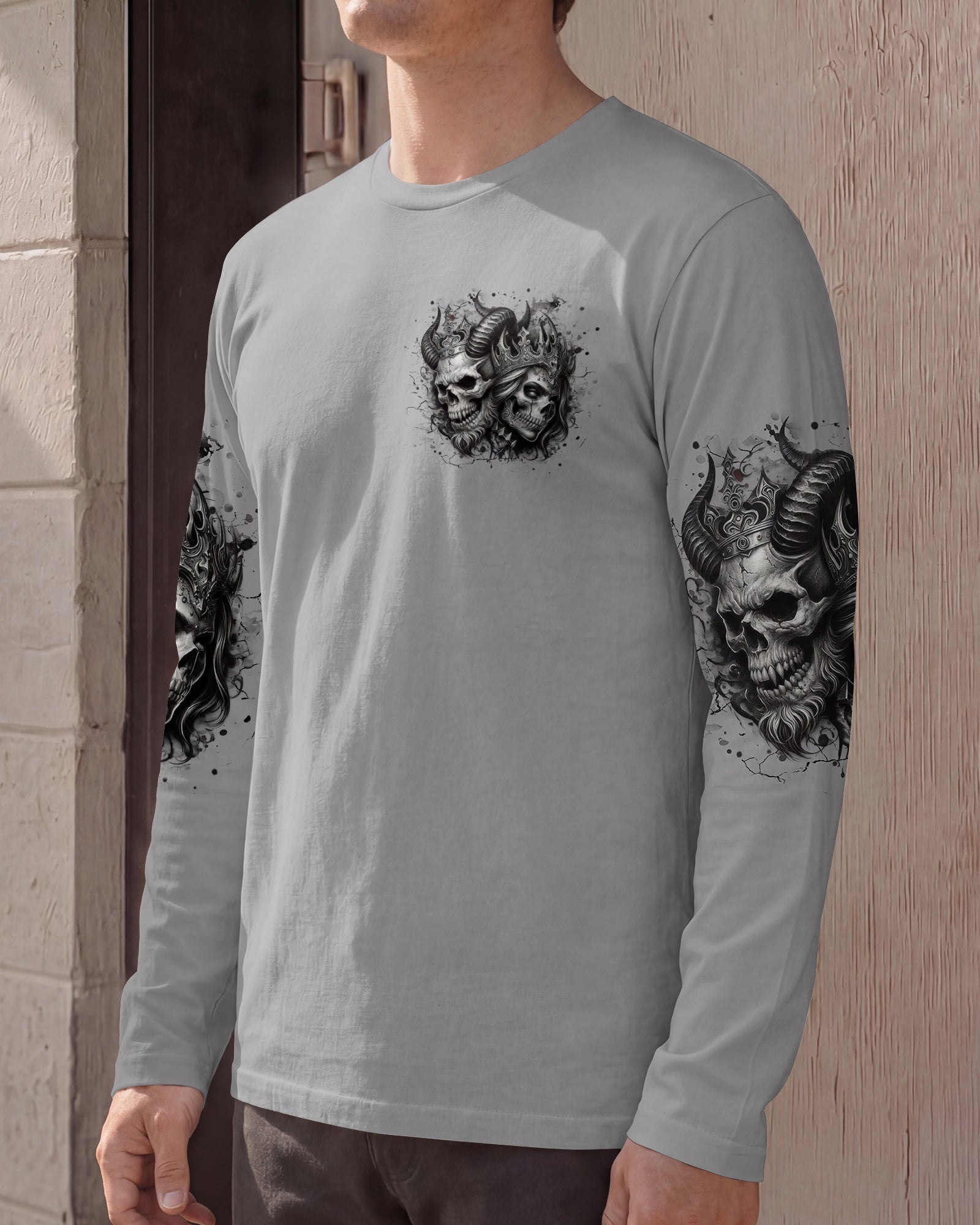 TILL DEATH DO US PART COUPLE SKULL ALL OVER PRINT - TLHN0403261