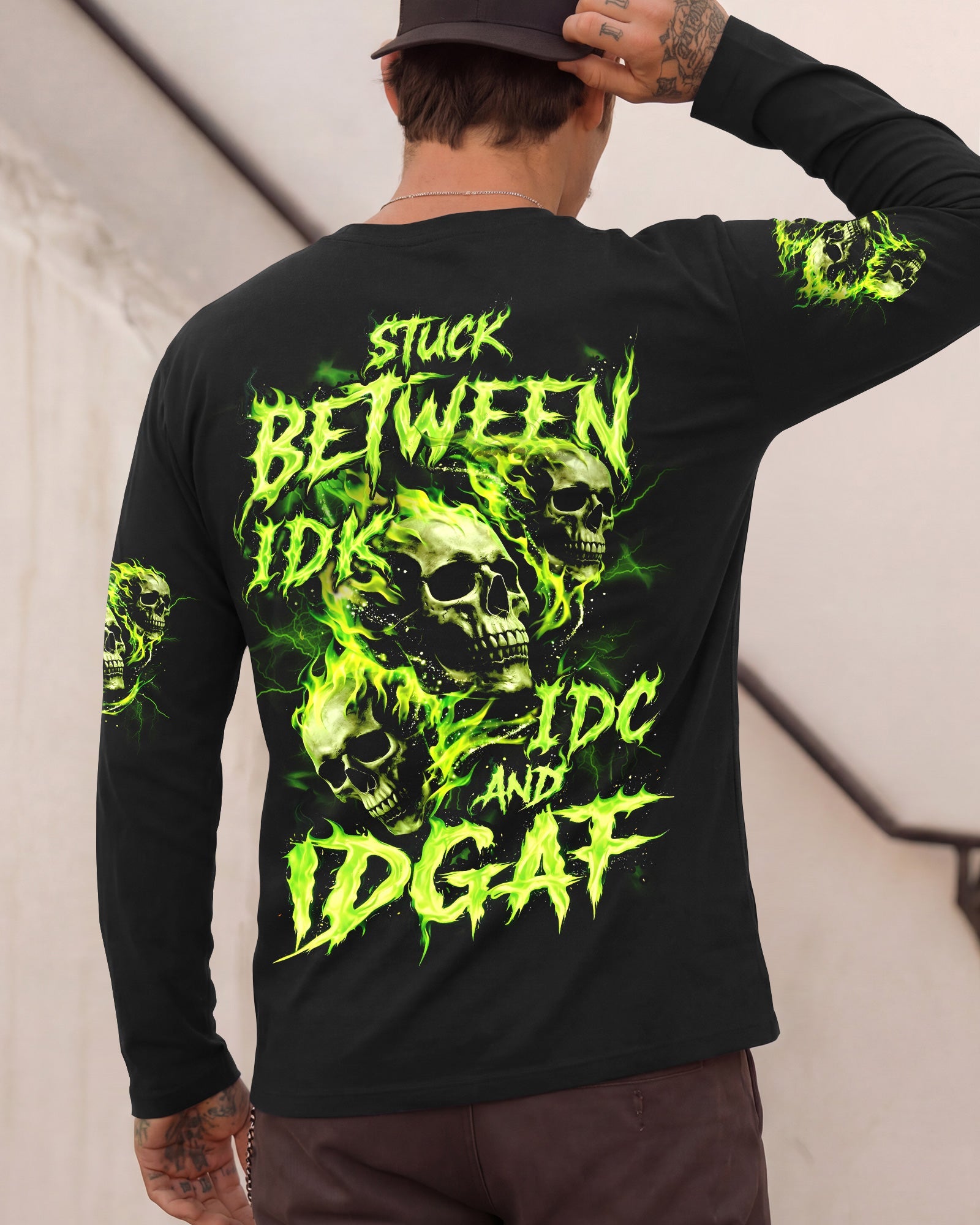 STUCK BETWEEN IDK IDC AND IDGAF ALL OVER PRINT - TYQY0106251