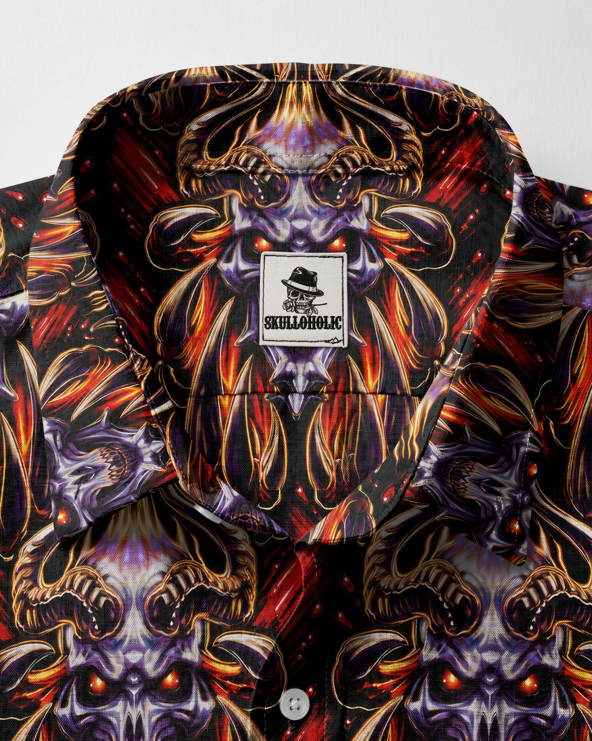 DARK GOTHIC SKULL DEMON COLLAR SHIRT  - TLTW0306264