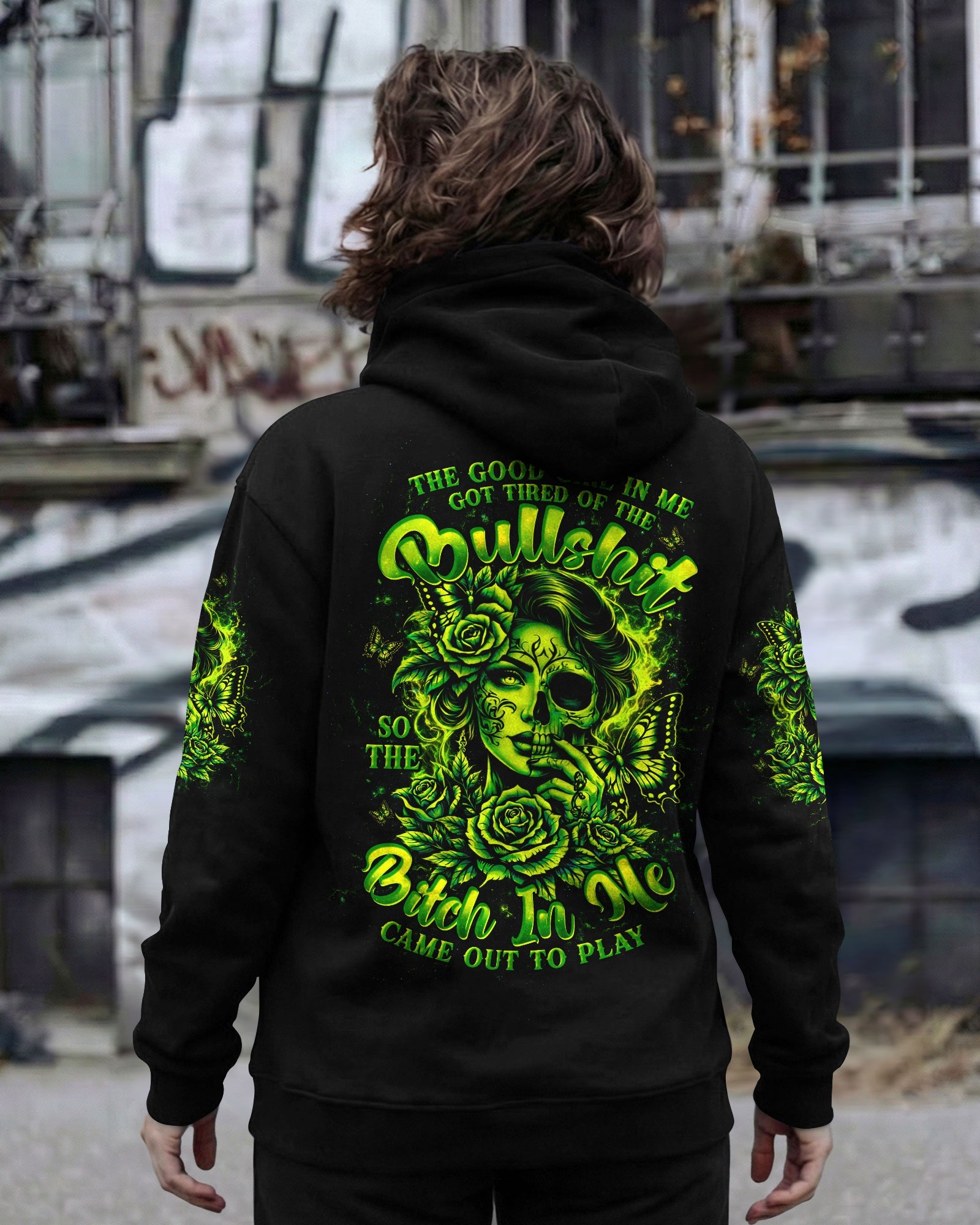 THE GOOD GIRL IN ME SKULL HALF FACE ALL OVER PRINT - TLTW0903262