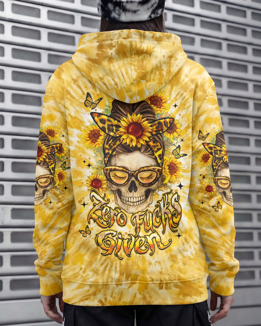 ZERO F GIVEN SUNFLOWER MESSY BUN SKULL ALL OVER PRINT  - TLHN1604263